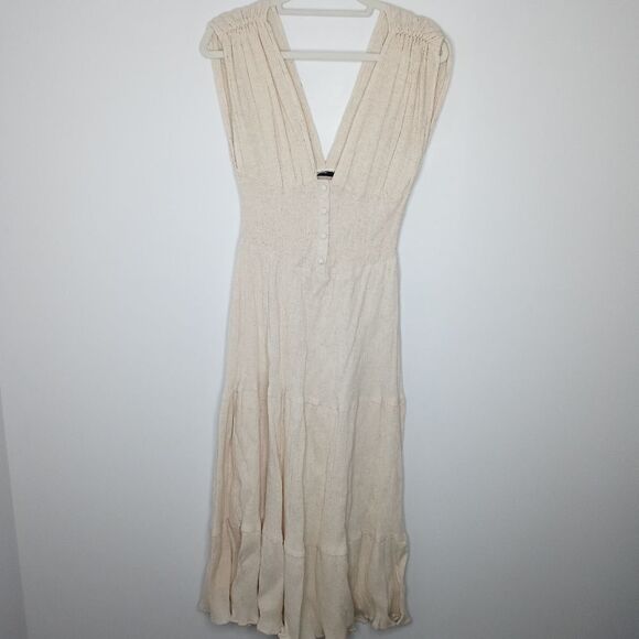 asos cream midi dress size 4 - Picture 1 of 8